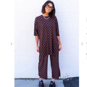 Dressed in Lala: Lex Ribbed Checkerboard Playsuit in Black + Mocha